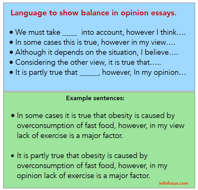 balanced opinion essay writing